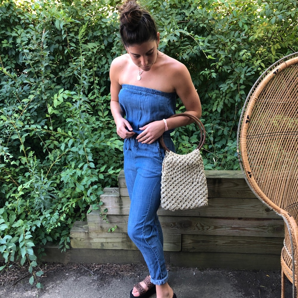 Strapless Denim Jumpsuit